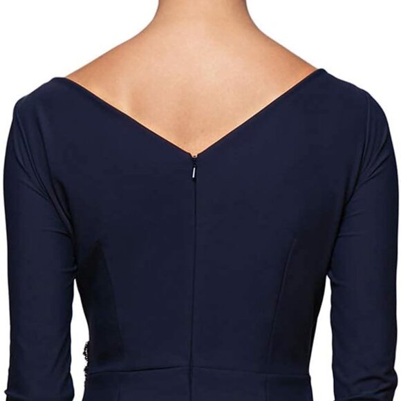 Embellished Ruched Sheath Cocktail Dress by Alex Evenings - Picture 2 of 3